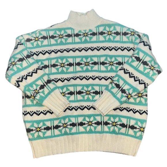 AE Oversized Fairisle Snowdrift Mock Neck Sweater - Picture 3 of 7